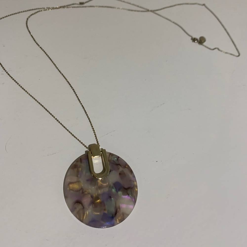 LOFT Purple Tortoise Long Pendant Neckalce